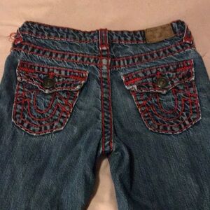 True Religion Boys Blue Jeans with Red Stitching